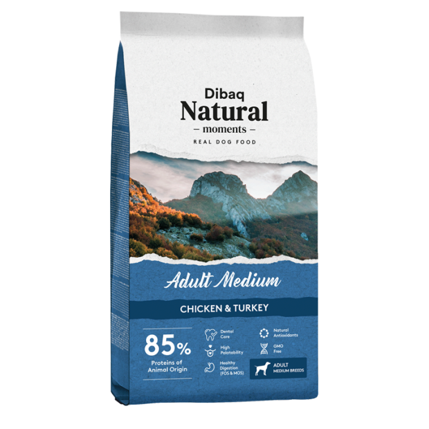 Dibaq Natural Moments keskmist tõugu koeratoit 15kg