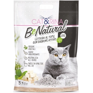 Cat&Rina TOFU BeNatural 100% натуральные растительные волокна наполнитель для кошачьих туалетов с активированным углем 5,5 л