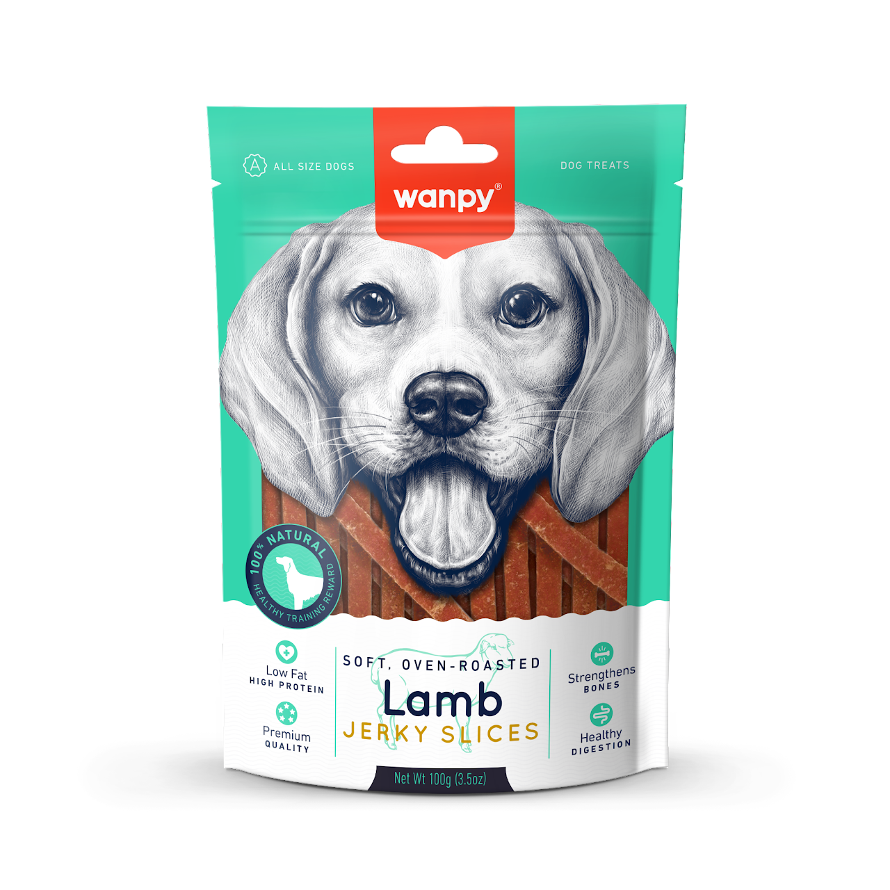 Wanpy pehmed Lamb Jerky viilud koertele 100g