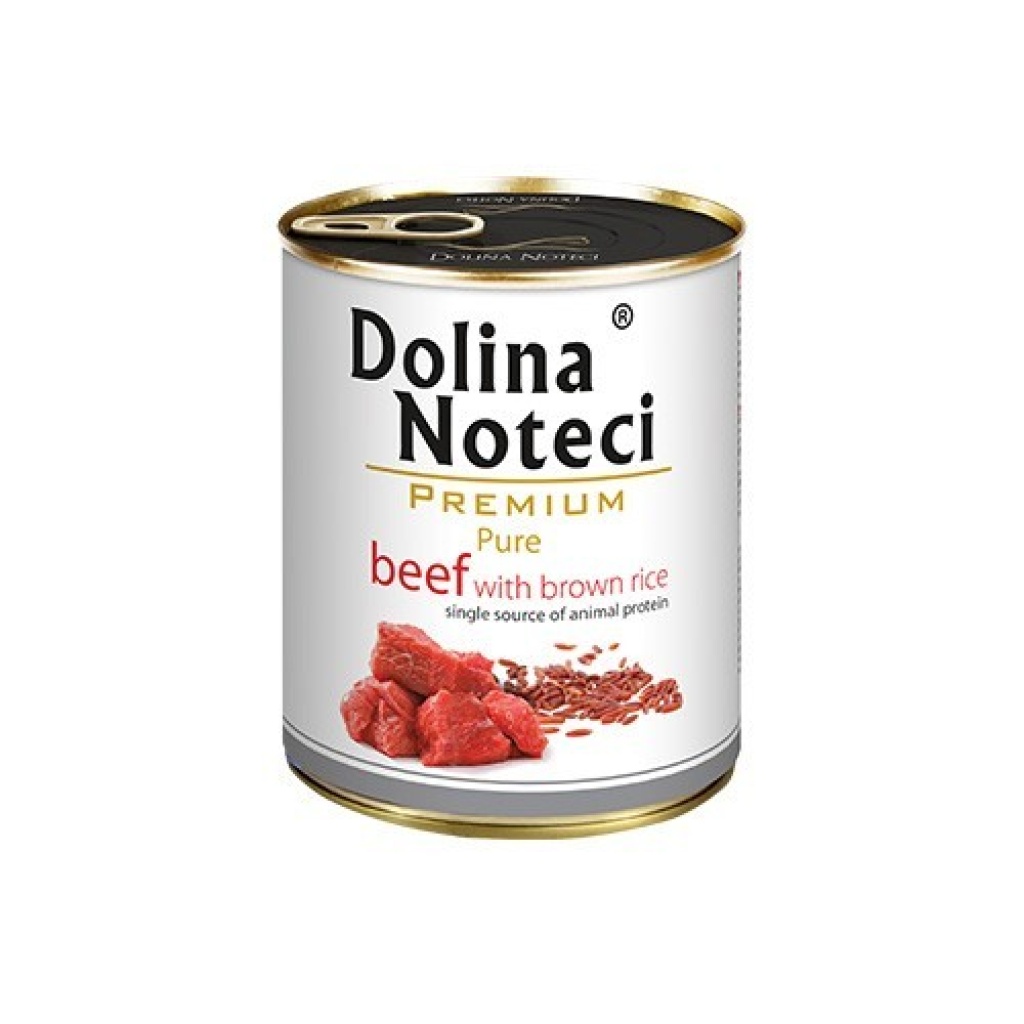 Dolina Noteci PREMIUM Pure täistoit veiseliha ja pruuni riisiga täiskasvanud koertele 800 g