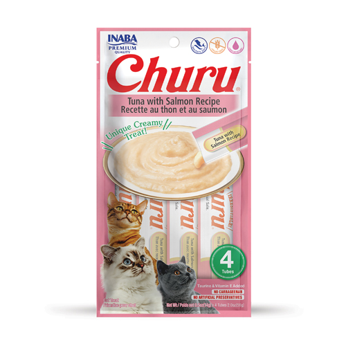 Churu лакомство с тунцом и лососем для кошек 14г x4