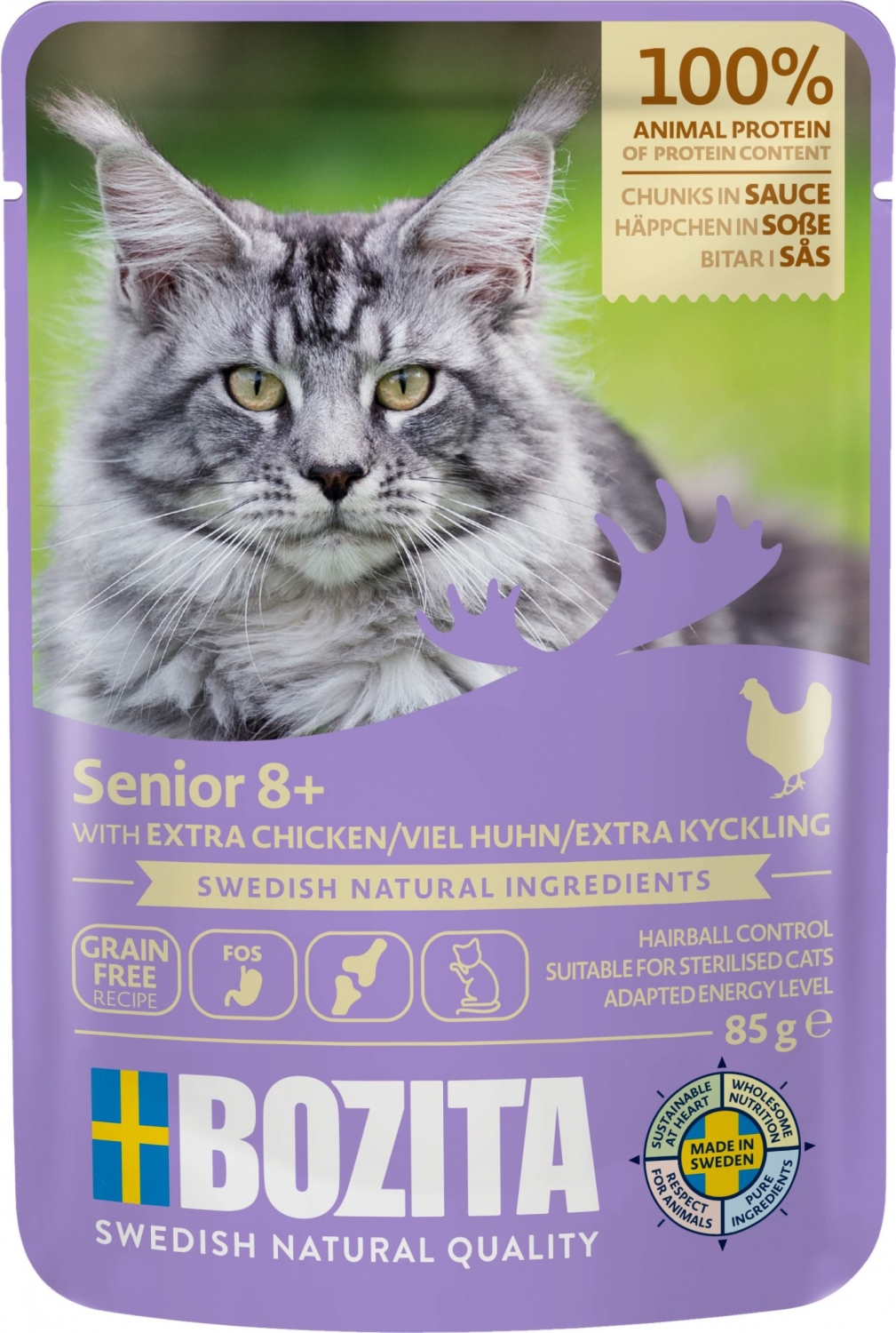 Bozita Pouch Senior 8+ Extra chicken in sauce 12x85g