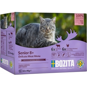 Bozita Pouch Senior 8+ Multibox Meat menu in sauce 12x85g