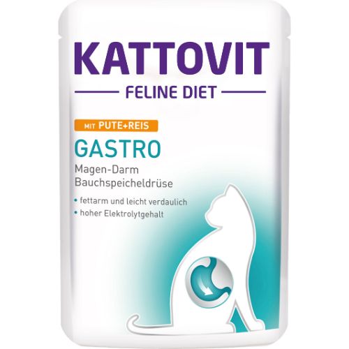 Kattovit Gastro с индейкой и рисом для кошек 85г