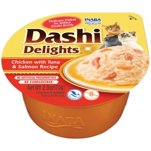 Inaba Dashi Delights Chicken with Tuna & Salmon Recipe 70g + 1 TASUTA!