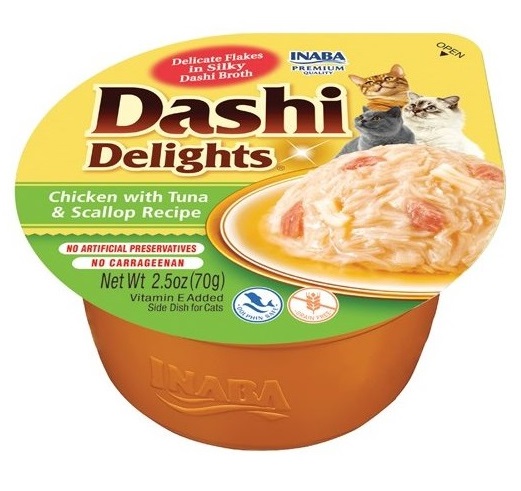 Inaba Dashi Delights Chicken with Tuna & Scallop Recipe 70g + 1 TASUTA!