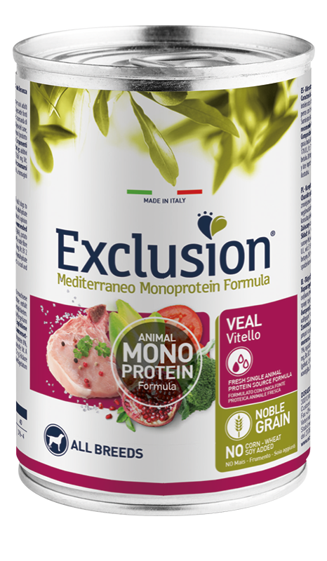 Exclusion Mediterraneo Adult monoproteiin koerakonserv vasikalihaga 6x400g