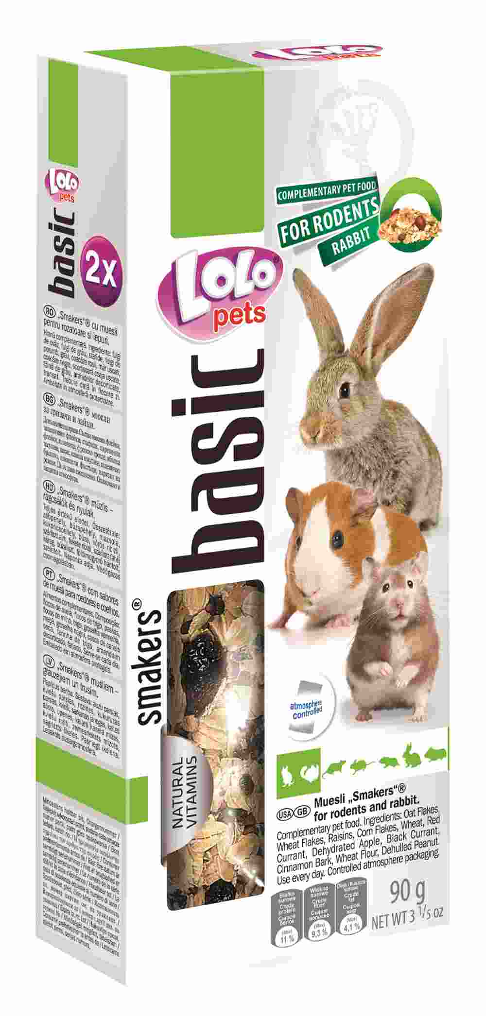 LoLo Pets Smakers maiusepulgad närilistele ja jänestele müsliga 2tk 90g