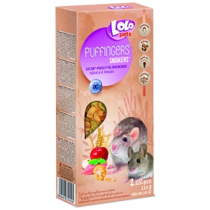 LoLo Pets Puffingers närimispulgad rottidele ja hiirtele 2tk 110g