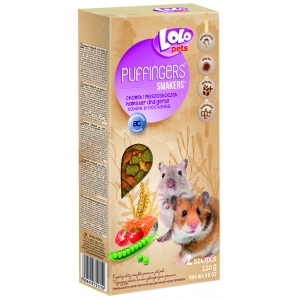 LoLo Pets Puffingers närimispulgad hamstritele ja liivahiirtele 2tk 110g