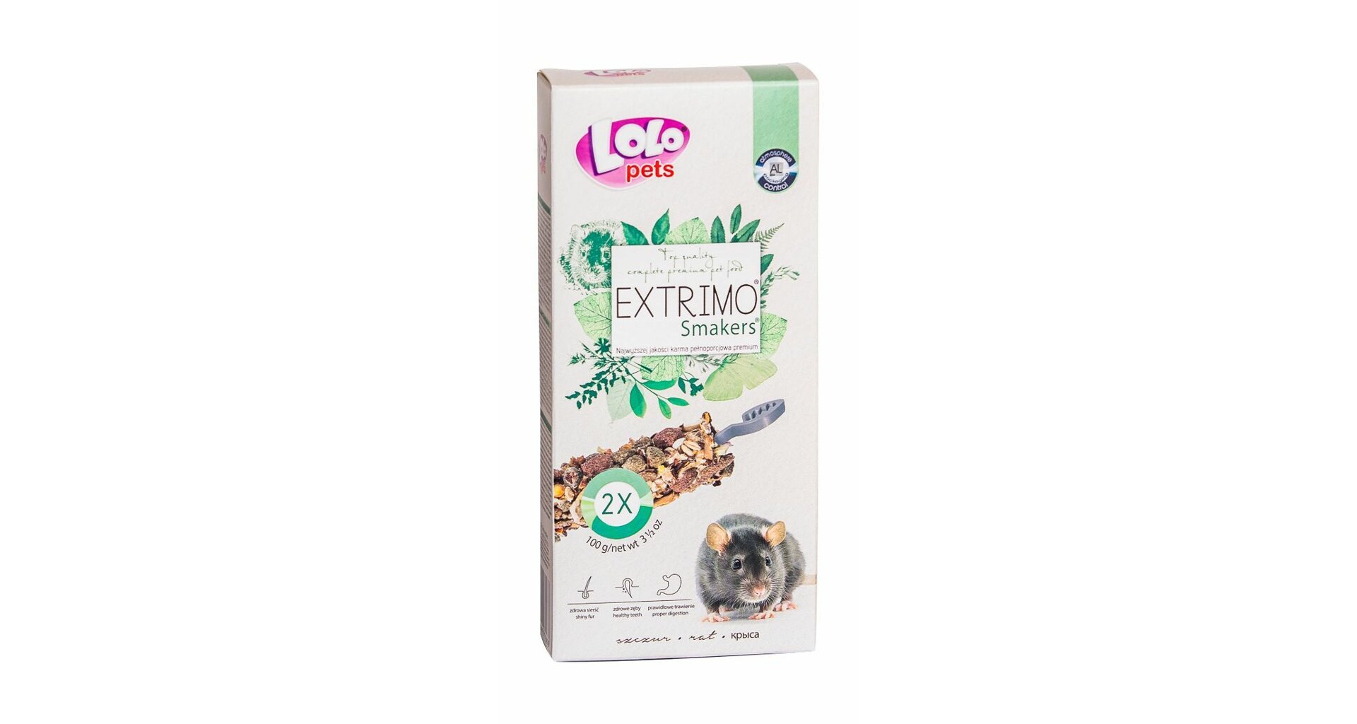 LoLo Pets Extrimo närimispulgad rottidele 2tk 100g