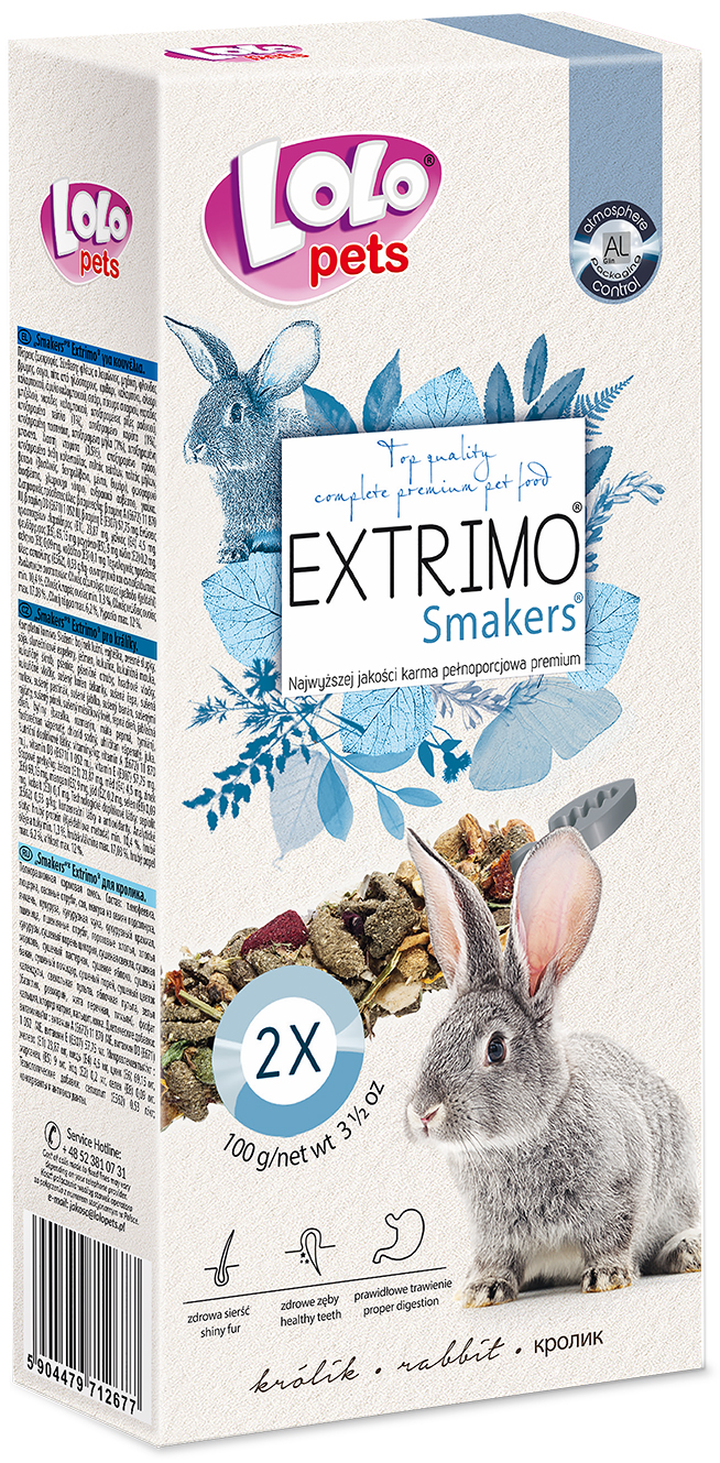 LoLo Pets Extrimo närimispulgad jänestele 2tk 100g