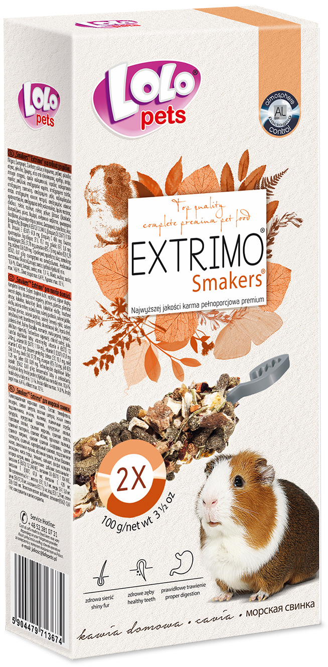 LoLo Pets Extrimo närimispulgad merisigadele 2tk 100g