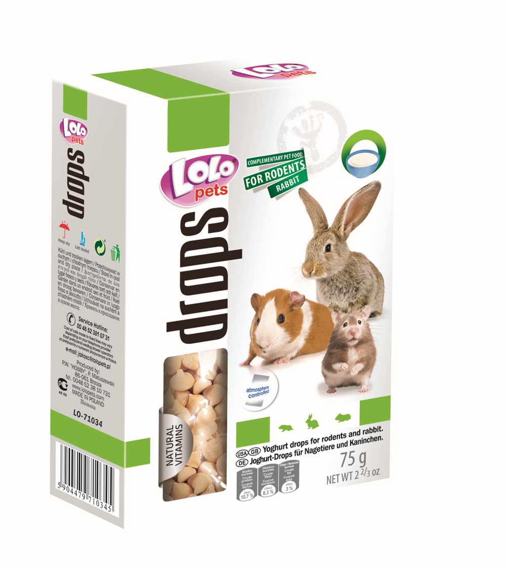 LoLo Pets Drops maiused närilisele jogurtiga 75g