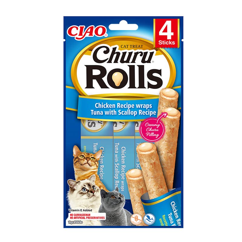 Churu Rolls kassimaius kana, tuunikala ja kammkarbiga 4x10g