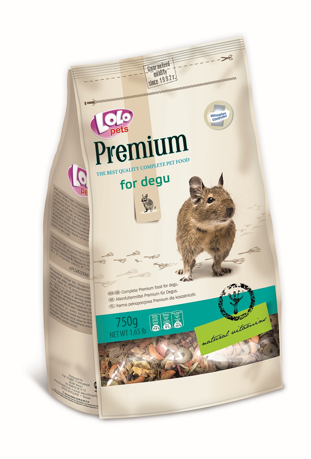 LoLo Pets Premium täissööt deegudele 750g