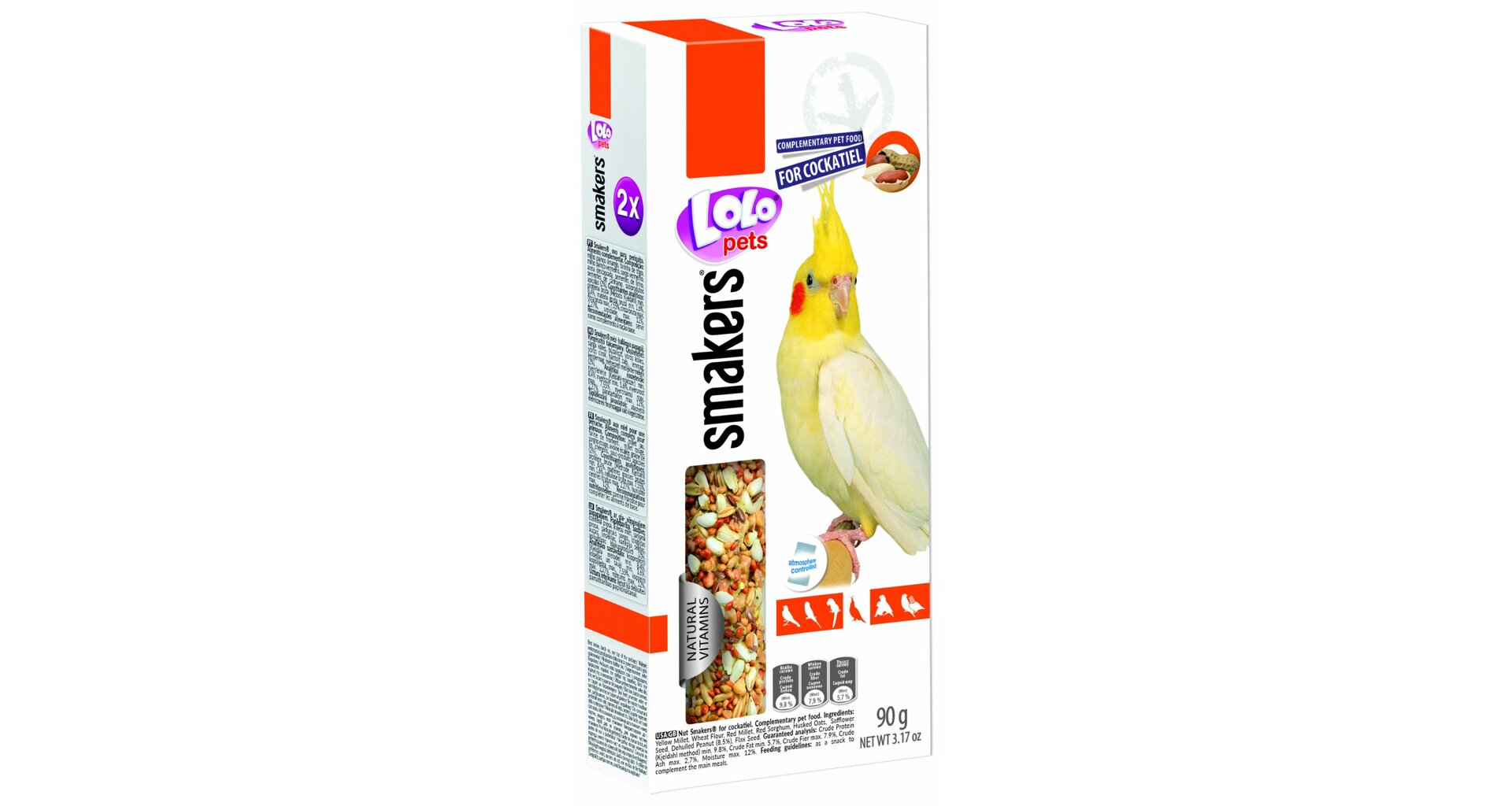 LoLo Pets Smakers maiusepulgad nümfkakaduudele pähklitega 2tk 90g