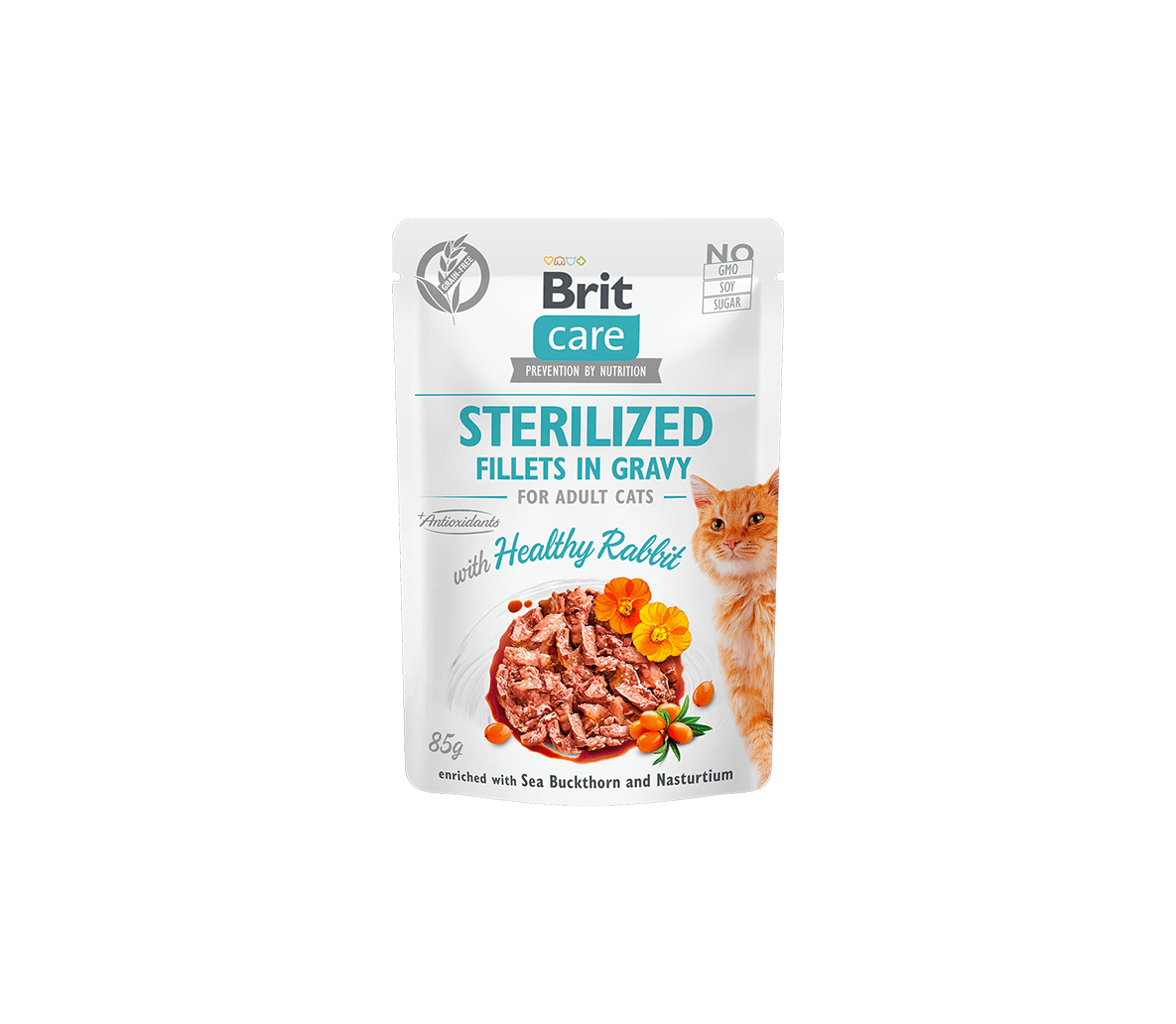 Brit Care Fillets in Gravy Healty Rabbit märgtoit steriliseeritud kassidele 85g