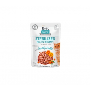 Brit Care Fillets in Gravy Healty Rabbit märgtoit steriliseeritud kassidele 85g