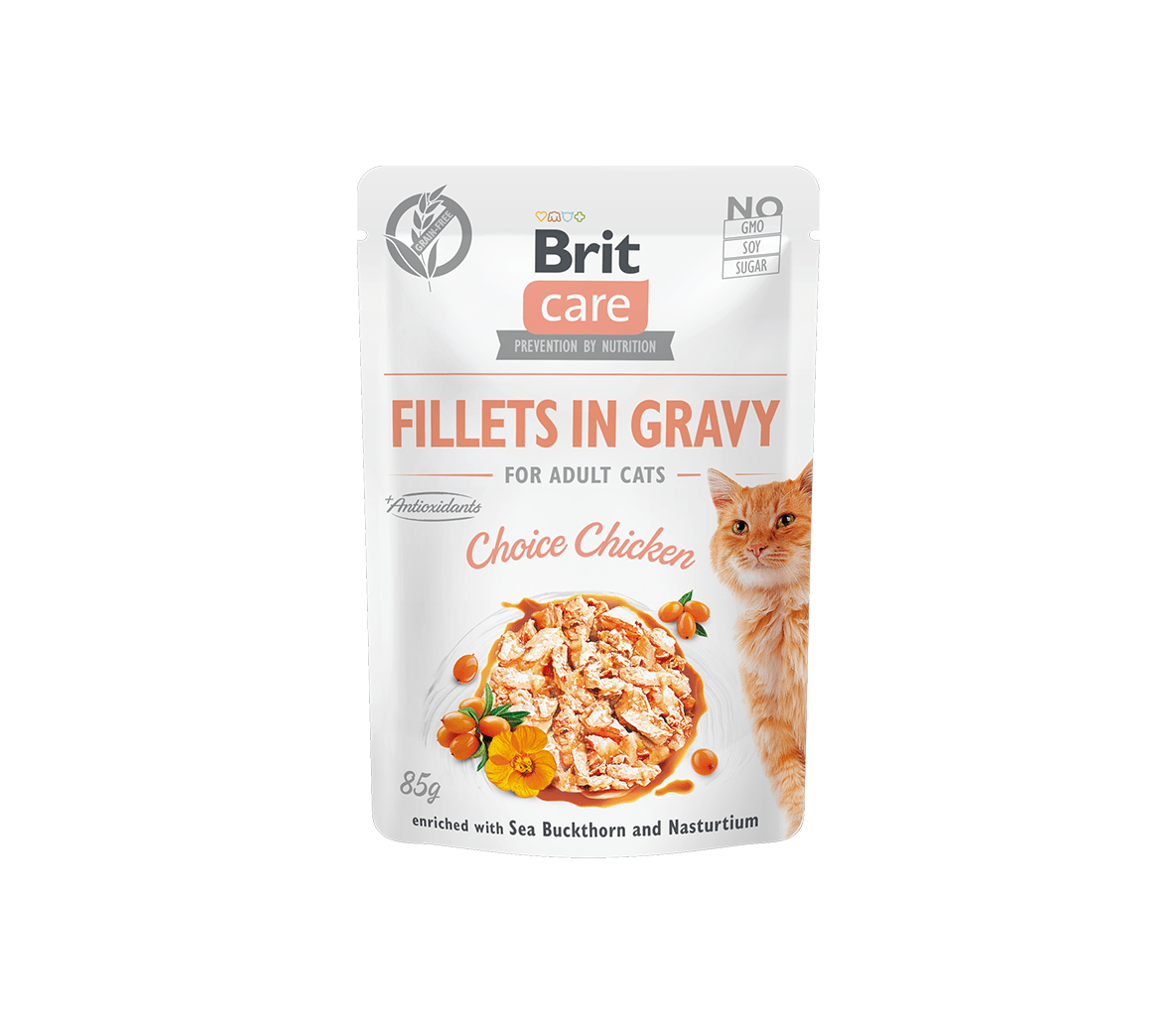 Brit Care Fillets in Gravy Choice Chicken märgtoit kassidele 85g