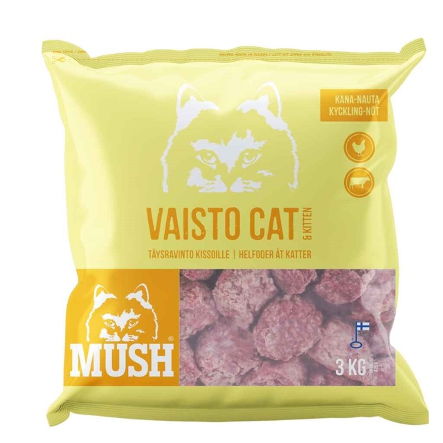 Mush Vaisto kassi toortoit kana/veis, 3 kg