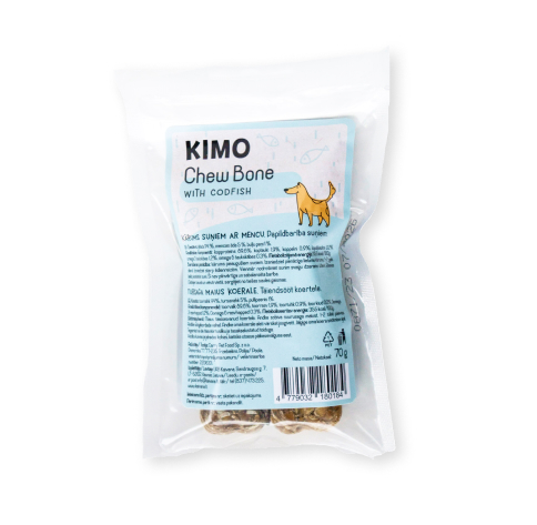 Kimo naturaalne närimiskont tursaga 10cm 2tk 70g