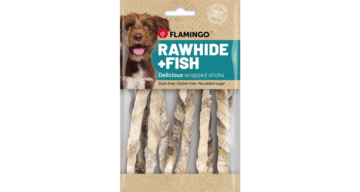 Flamingo Rawhide + Fish närimismaius koerale 85g