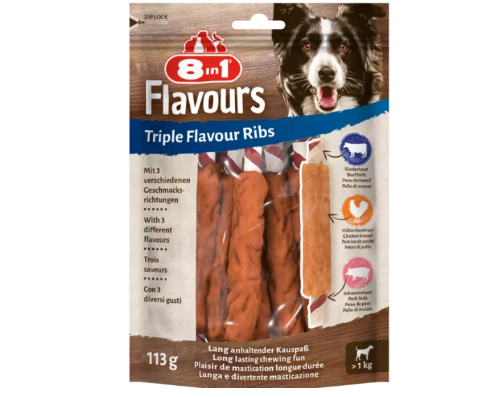 8in1 TRIPLE FLAVOUR närimiskont ribs 6 tk