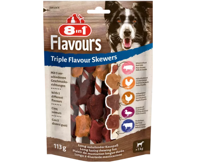 8in1 TRIPLE FLAVOUR närimiskont skewers 6 tk