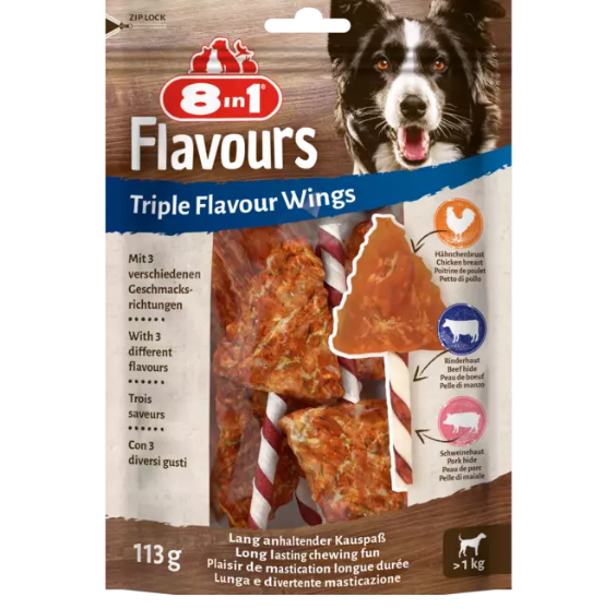 8in1 TRIPLE FLAVOUR närimiskont wings 4 tk