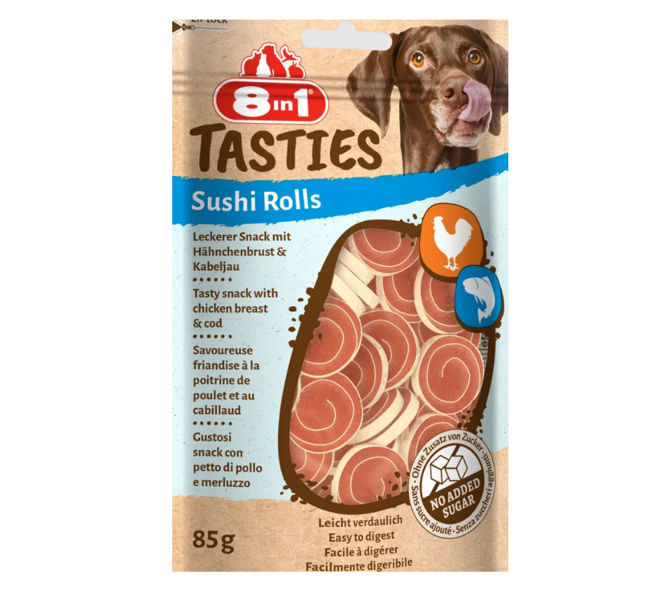 8in1 TASTIES sushirullid koertele 85g.