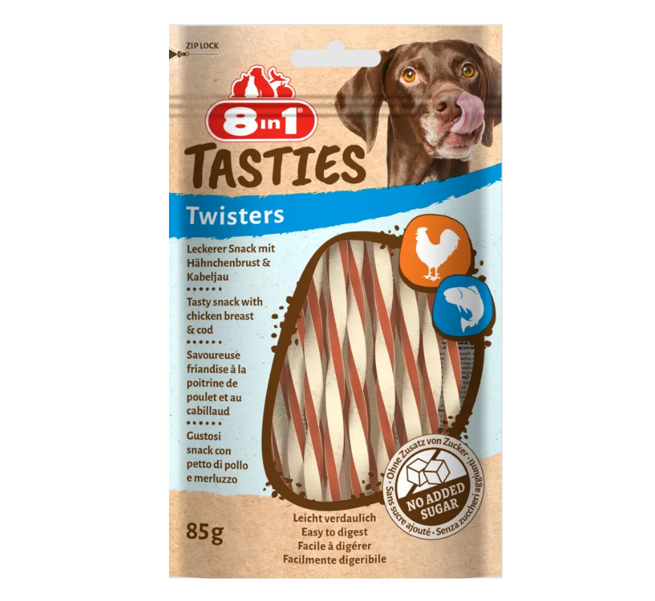 8in1 TASTIES Twisters pulgad koertele 85g