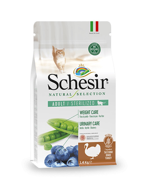 Schesir Natural Selection Sterilized с иньдюком 350г сухой кошачий корм