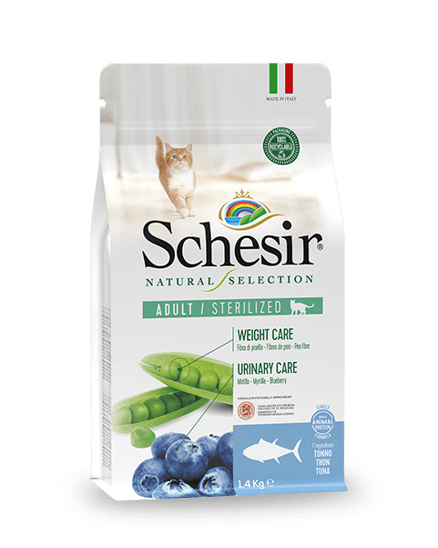 Schesir Natural Selection Sterilized с тунцом 1,4кг сухой кошачий корм