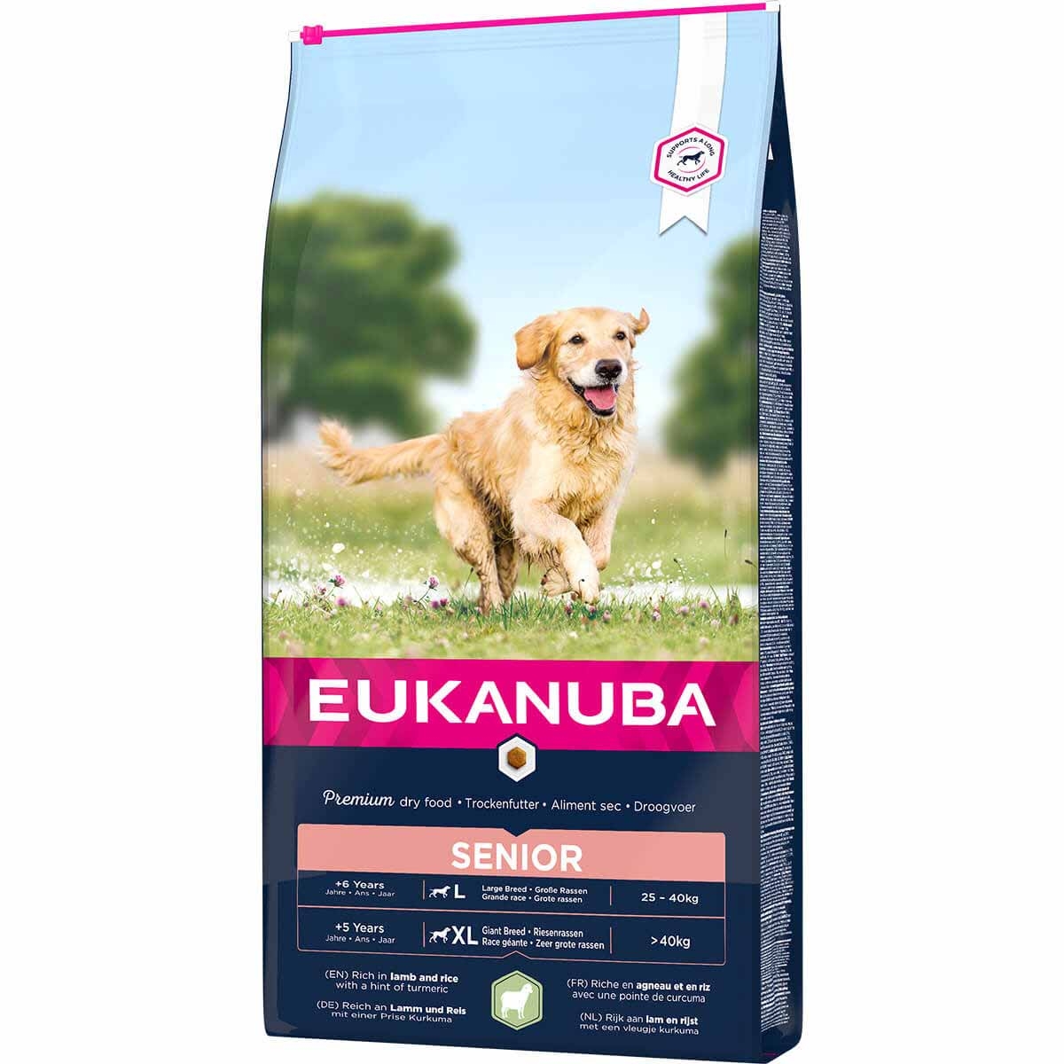 EUKANUBA Senior lambaliha ja riisiga suurtele koertele 12 kg