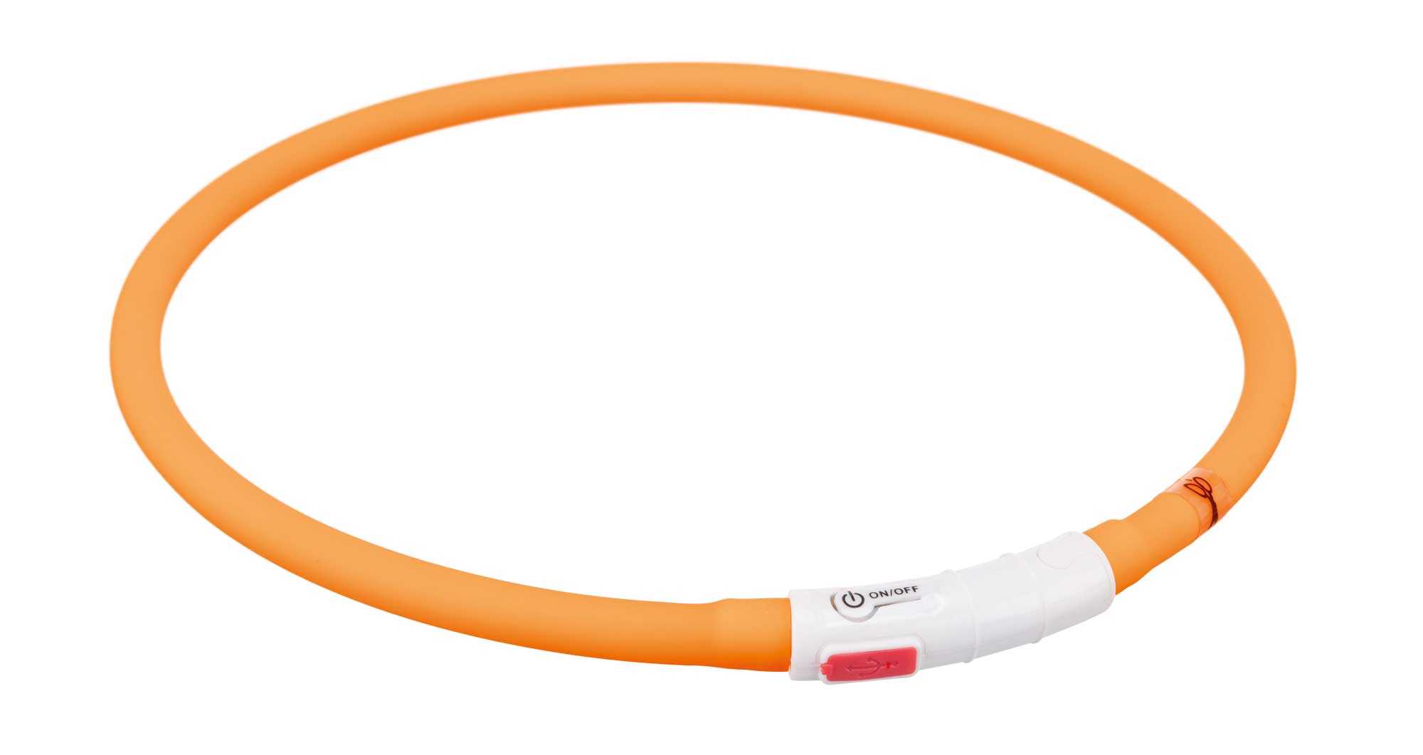 Vilkur-kaelarihm Flash light ring USB XS–XL: 70 cm/ø 10 mm, oranz