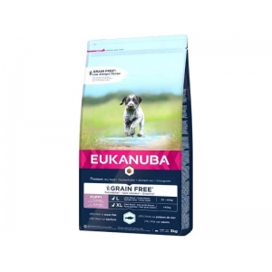 EUKANUBA Puppy с океанической рыбой крупным собакам беззерновой 3 кг