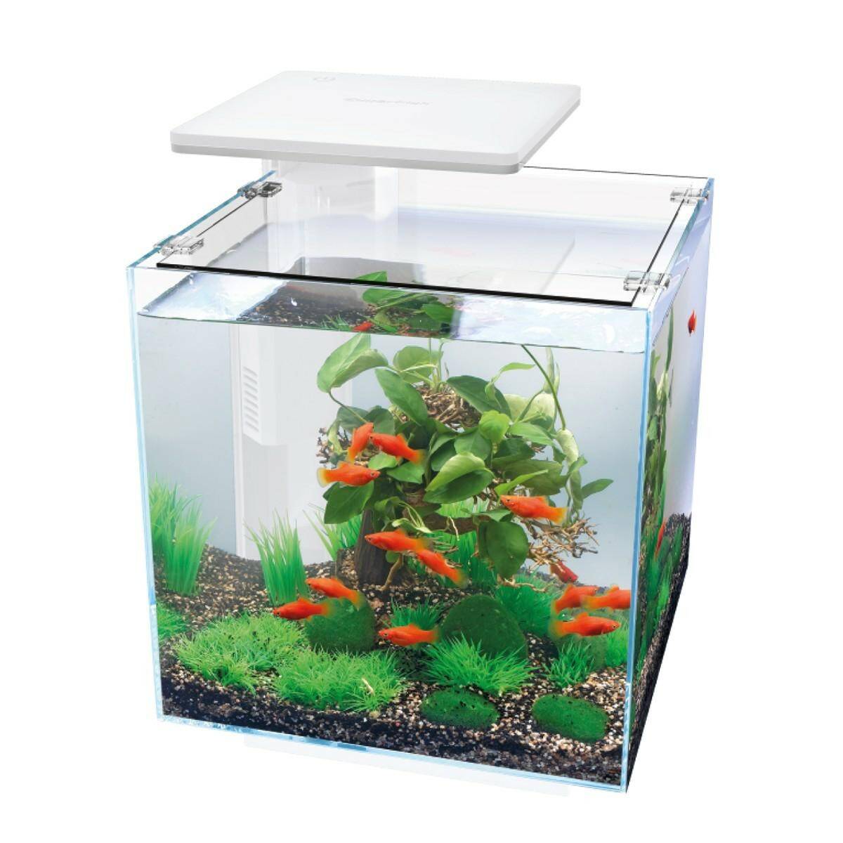 Akvaarium QB-30 LED 30L valge 320x320x320mm