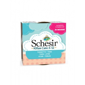 Schesir Kitten Care 3-12 тунец влажный корм для котят мусс 85г