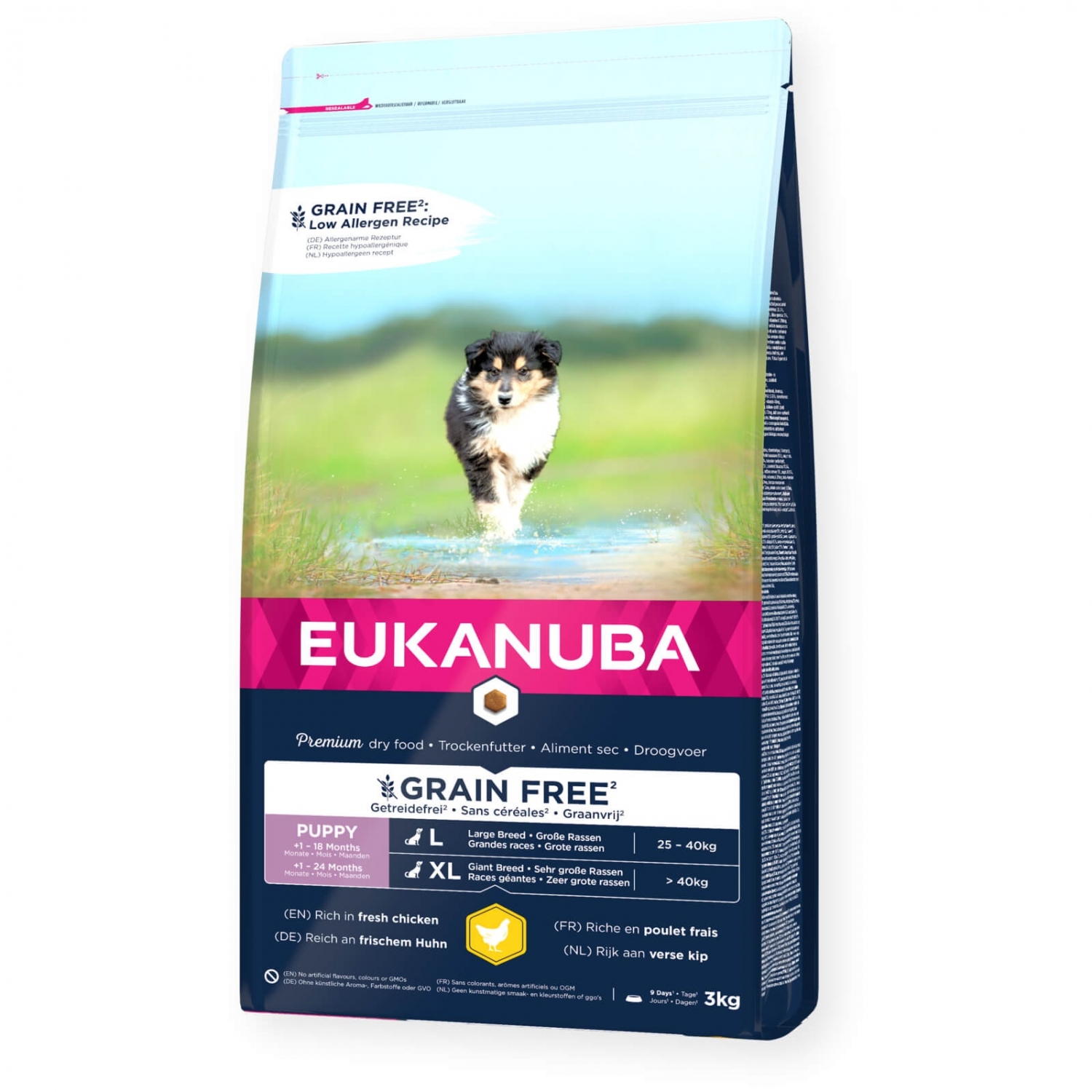 EUKANUBA Puppy kanalihaga suurtele koertele teraviljavaba 3 kg