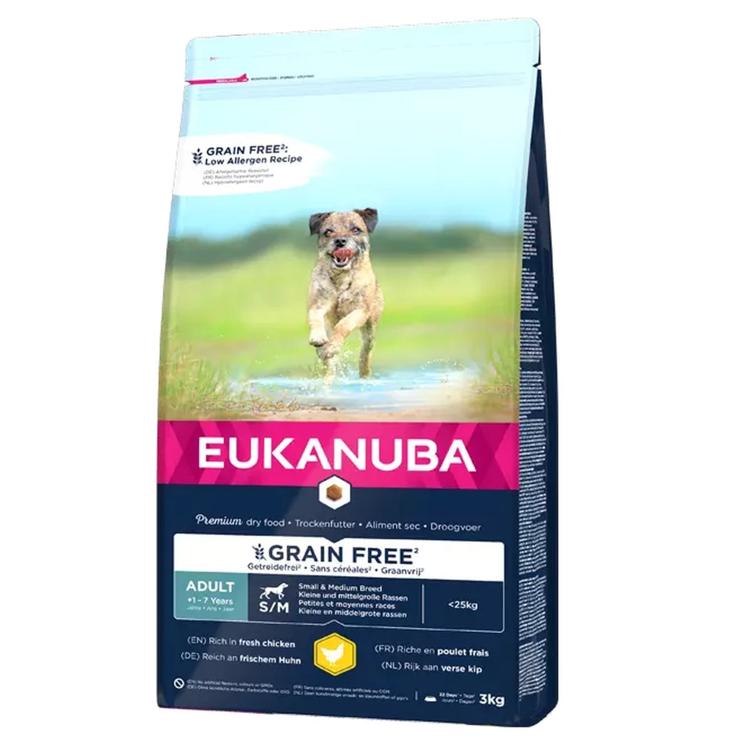 EUKANUBA Adult kanalihaga väikestele ja keskmistele koertele teraviljavaba 3 kg