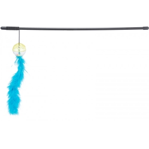 Игрушка для кошки Playing rod with rattle ball and feather, пластик, 46 cm