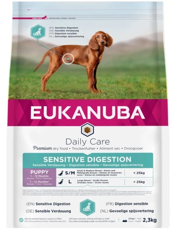 EUKANUBA Puppy kanalihaga tundliku seedimisega koertele 2.3 kg