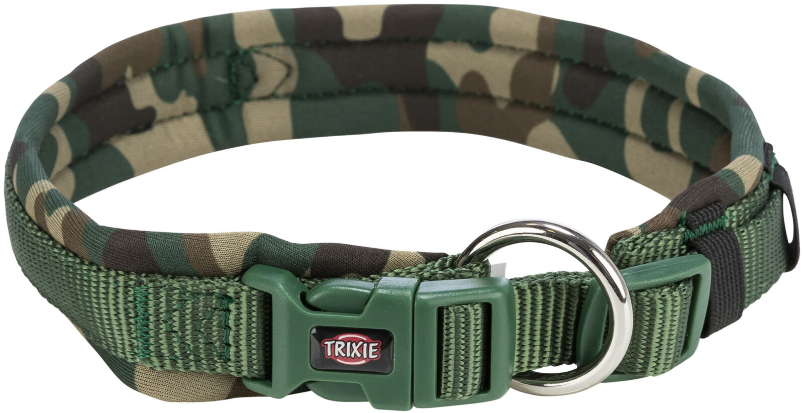 Premium collar, extra wide neoprene padding, M–L: 42–48 cm/20 mm, camouflage/green