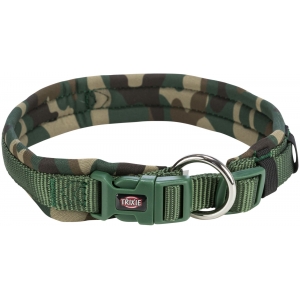 Premium collar, extra wide neoprene padding, L: 49–55 cm/25 mm, camouflage/green