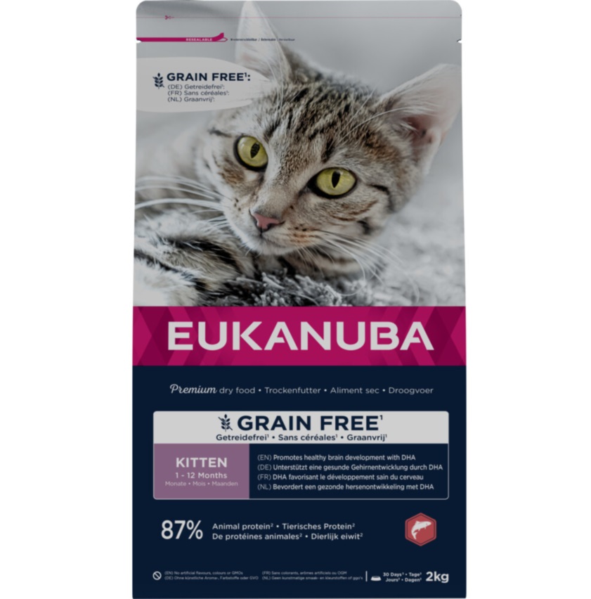 EUKANUBA Kitten беззерновой с лососем для котят 2 кг