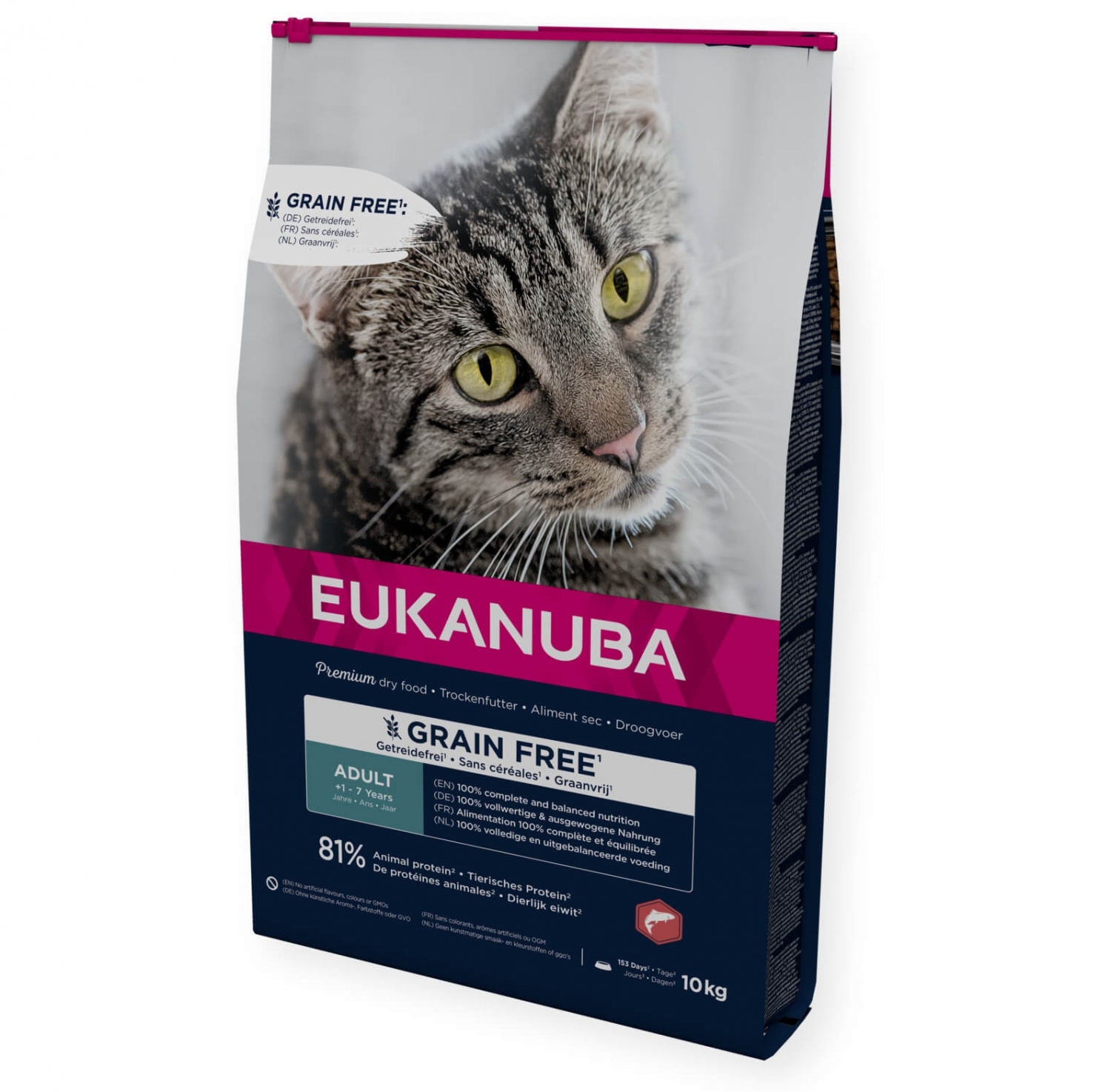 EUKANUBA Adult teraviljavaba lõhega kassidele 10 kg