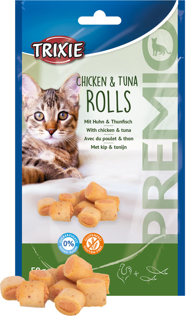 Лакомство для кошки PREMIO Chicken & Tuna Roll, 50 g