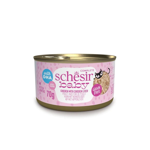 Schesir Baby Cat kanaliha + maks märgtoit kassipoegadele 70g