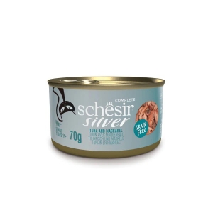 Schesir Silver Cat tuunikala + makrell märgtoit eakatele kassidele 70g